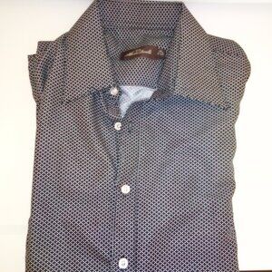 Alberto Danelli Short Sleeve Sz M Black Button Down. Color Black